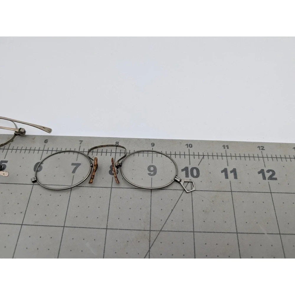 Vintage Metal Wire Rim Round Glasses Nose Rest‎ Bridge Lot of 3